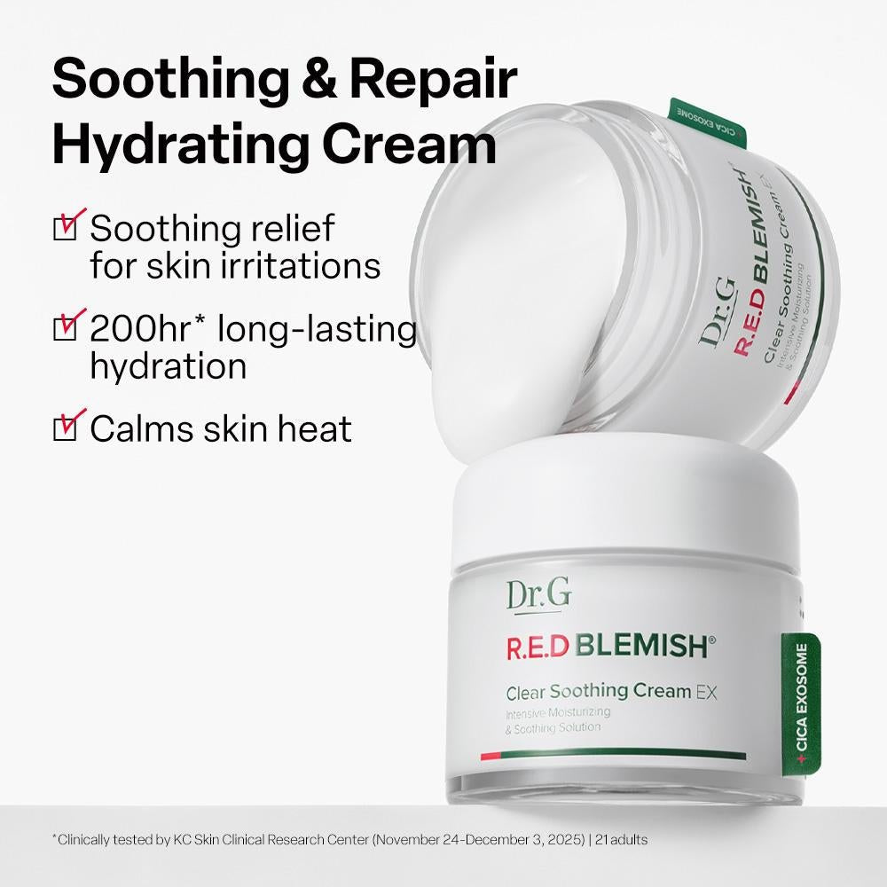 Dr. G Red Blemish Clear Soothing Cream EX 70ml دكتور جي ريد بليميش كريم مهدئ للبشرة إكسטרה - Princess Cosmetics Qatar