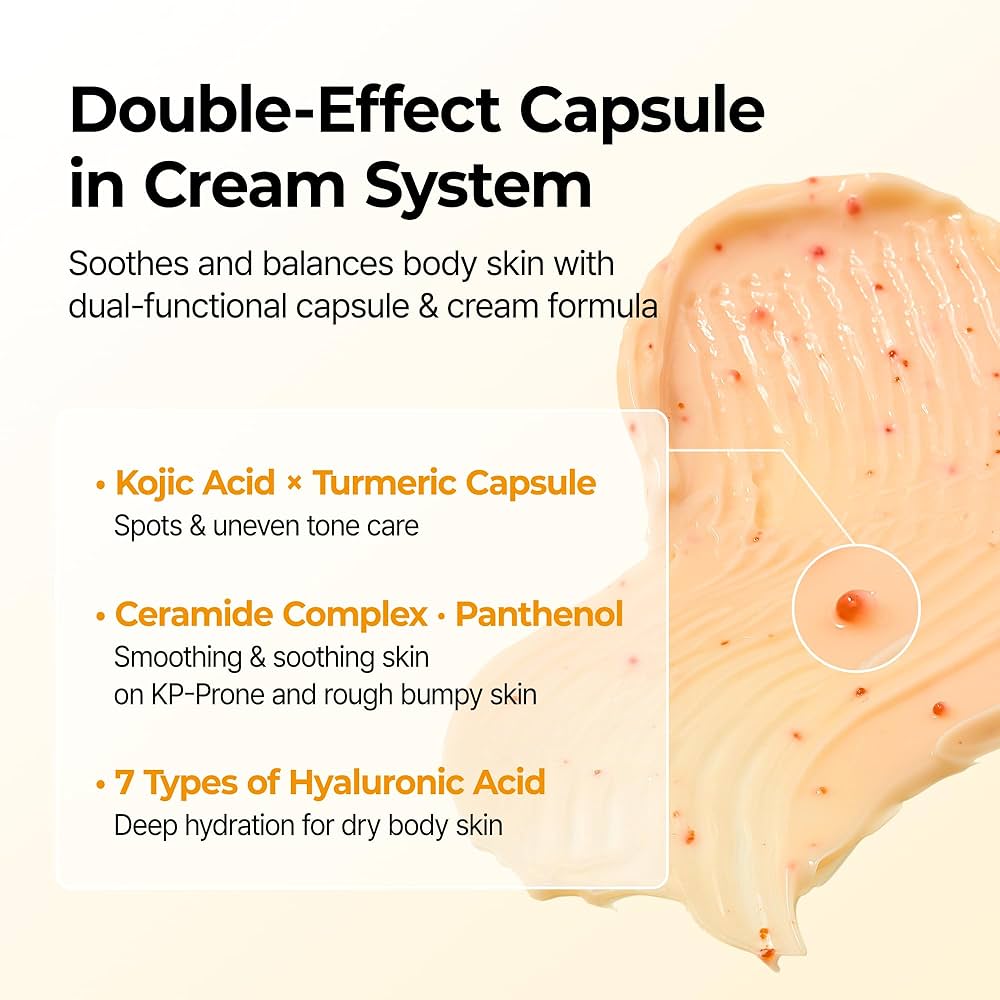 Dr. Melaxin Kojic Acid Turmeric Capsule Body Cream 200g كريم الجسم بكبسولات الكركم وحمض الكوجيك من دكتور ميلاكسين - Princess Cosmetics Qatar