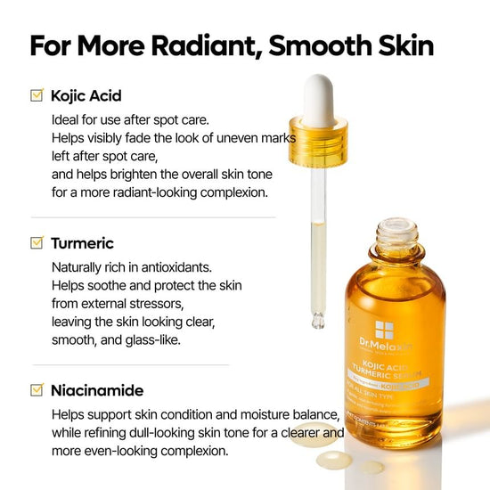 Dr. Melaxin Kojic Acid Turmeric Serum 50ml د. ميلاكسين سيروم حمض الكوجيك والكركم - Princess Cosmetics Qatar