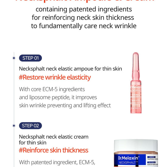 Dr. Melaxin Necksphalt ECM Neck Barrier Ampoule (1.5ml x 10ea) أمبولة دكتور ميلاكسين نيكسفالت ECM حاجز الرقبة - Princess Cosmetics Qatar