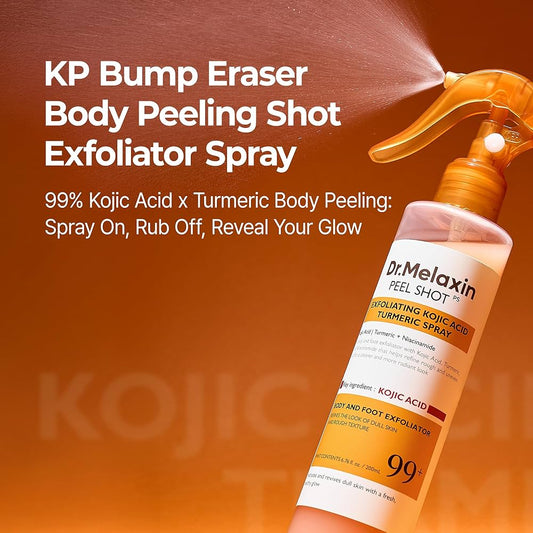 Dr. Melaxin Peel Shot Exfoliating Kojic Acid Turmeric Spray 200ml بخاخ دكتور ميلاكسين بيل شوت المقشر بحمض الكوجيك والكركم - Princess Cosmetics Qatar