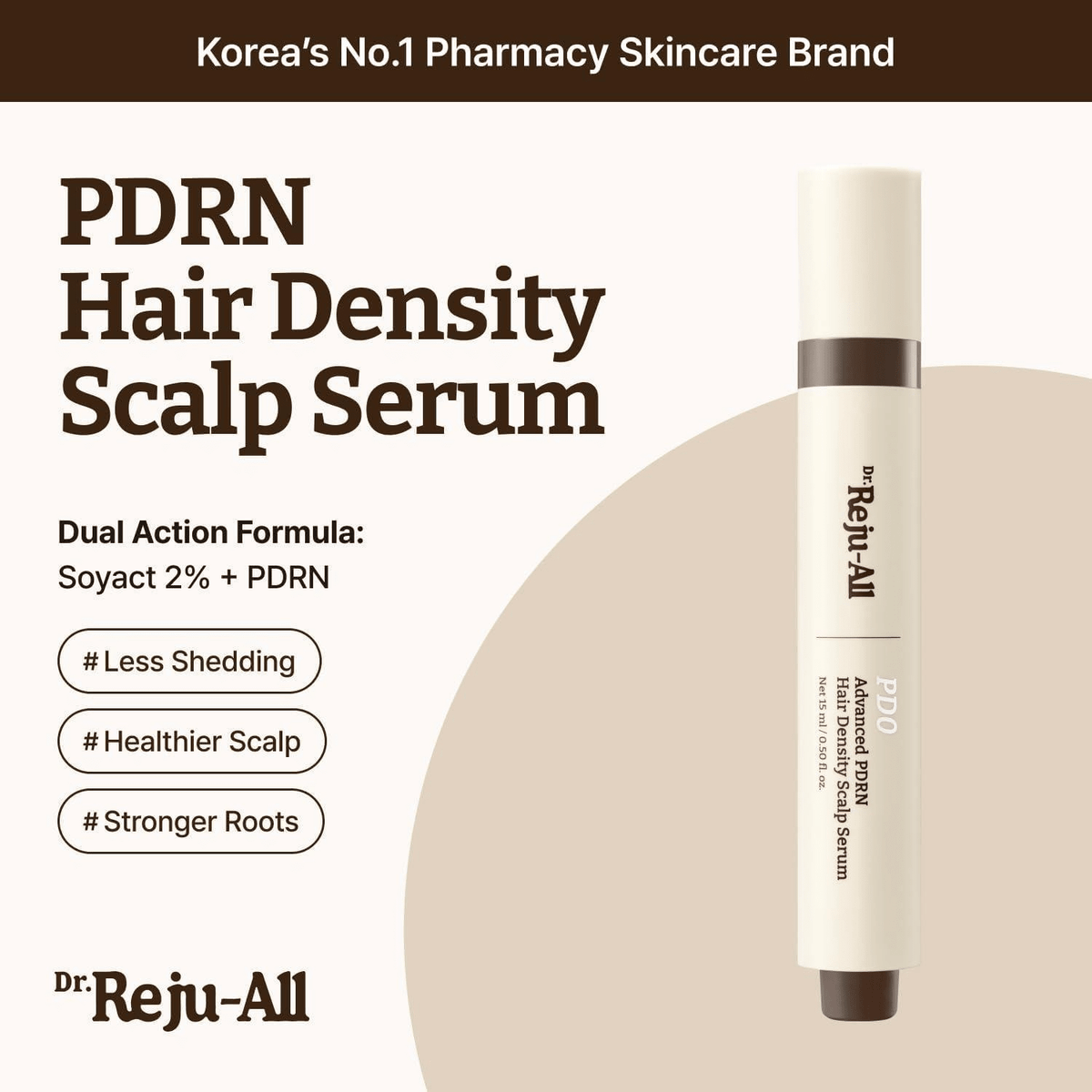 Dr. Reju-All Advanced PDRN Hair Density Scalp Serum 15ml د. ريجو-أول سيروم PDRN المتطور لفروة الرأس لتعزيز كثافة الشعر - Princess Cosmetics Qatar
