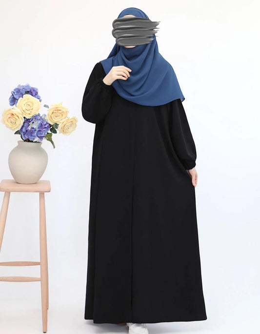 Ecmel Ferace Abaya - Black. عباية إيميل فيراس - أسود - Princess Cosmetics Qatar