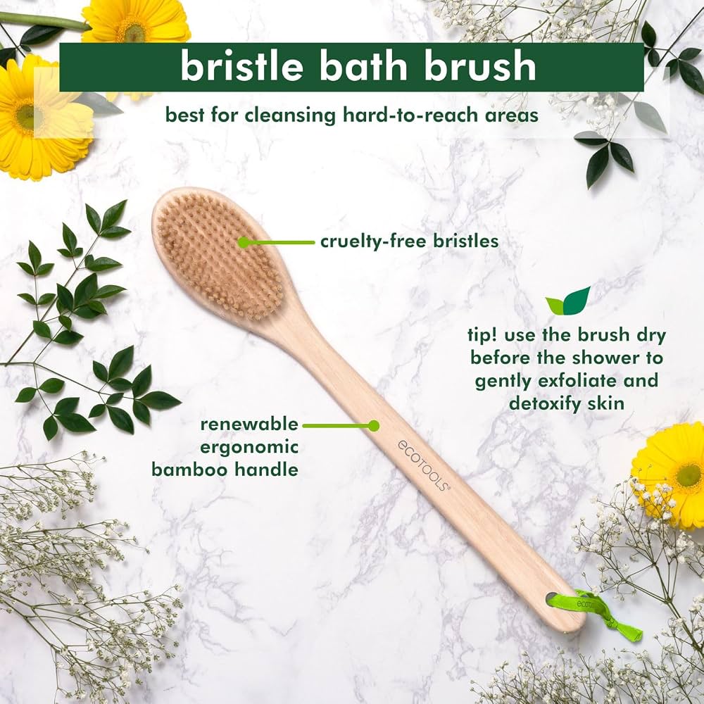 Eco Tools Bristle Bath Brush فرشاة استحمام بشعيرات من إيكوتولز - Princess Cosmetics Qatar