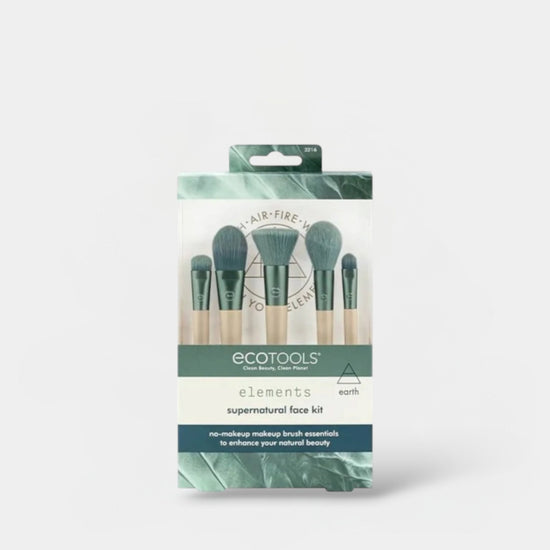 Eco Tools Elements Supernatural Face Brush Kit إيكو تولز إليمنتس – مجموعة فرش الوجه سوبر ناتشورال - Princess Cosmetics Qatar