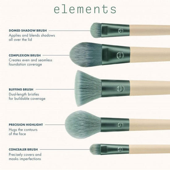 Eco Tools Elements Supernatural Face Brush Kit إيكو تولز إليمنتس – مجموعة فرش الوجه سوبر ناتشورال - Princess Cosmetics Qatar