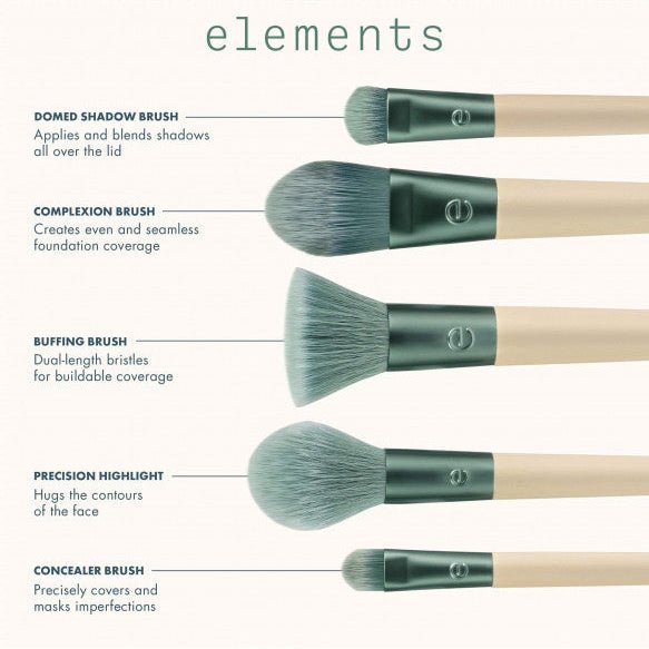 Eco Tools Elements Supernatural Face Brush Kit إيكو تولز إليمنتس – مجموعة فرش الوجه سوبر ناتشورال - Princess Cosmetics Qatar