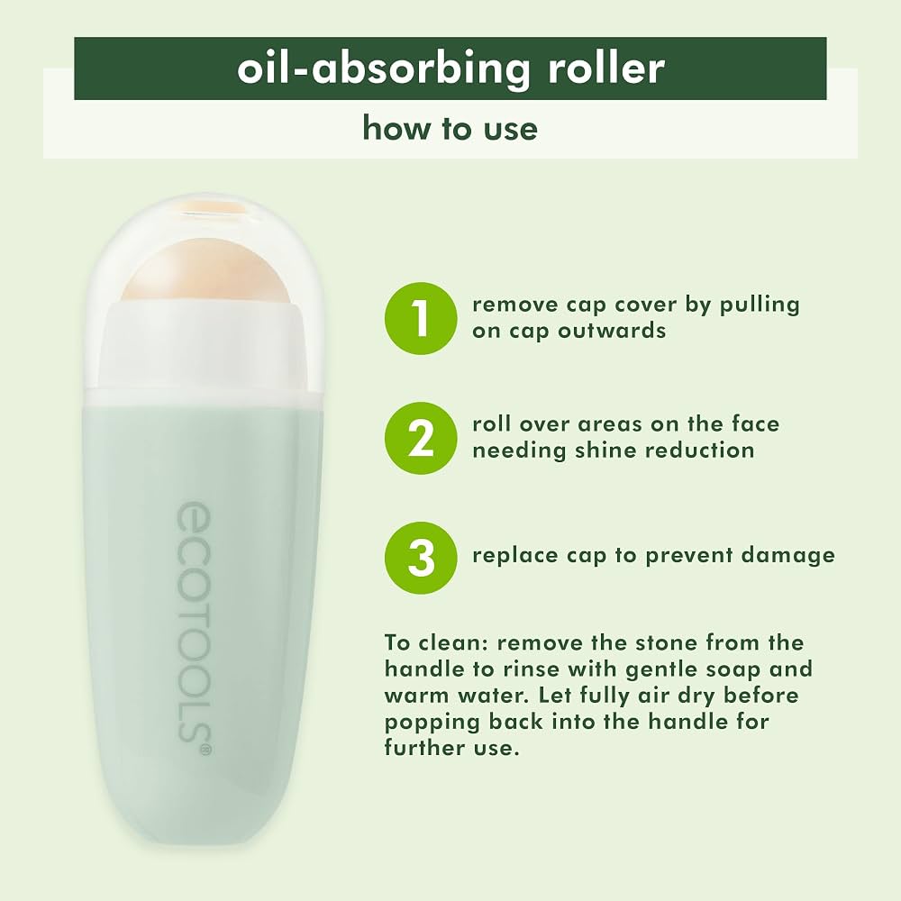 Eco Tools Reusable Oil-Absorbing Roller Mattifying Stone إيكو تولز – رولر حجر مطفّي قابل لإعادة الاستخدام لامتصاص الزيوت - Princess Cosmetics Qatar