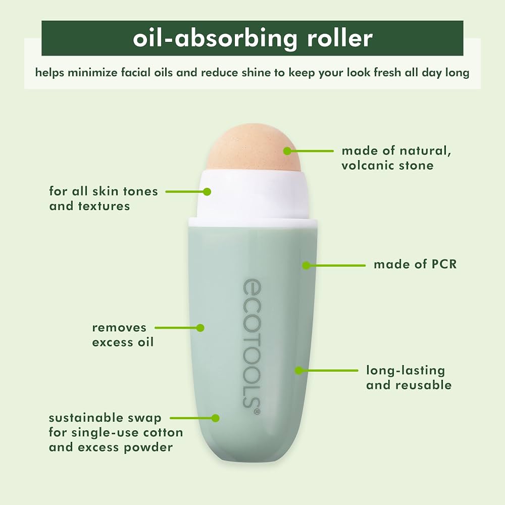 Eco Tools Reusable Oil-Absorbing Roller Mattifying Stone إيكو تولز – رولر حجر مطفّي قابل لإعادة الاستخدام لامتصاص الزيوت - Princess Cosmetics Qatar