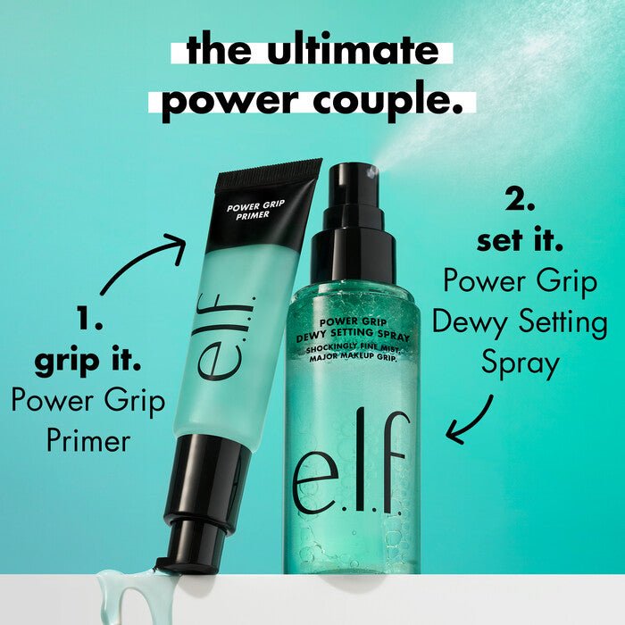 elf Power Grip Dewy Setting Spray 80ml. بخاخ تثبيت المكياج باور جريب من إيلف 80 مل - Princess Cosmetics Qatar