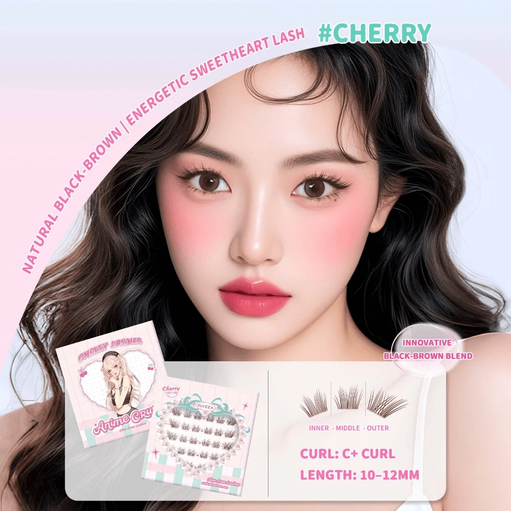 Elyzza Cherry Glue - Free False Eyelashes رموش إليزا شيري الصناعية الخالية من الغراء - Princess Cosmetics Qatar