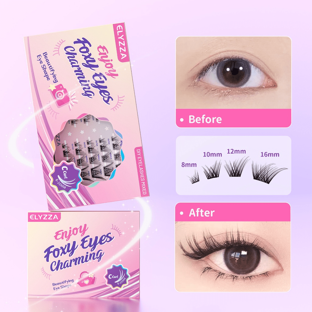 Elyzza Enjoy Foxy Eyes Charming False Eyelashes. إليزا إنجوي فوكسي عيون ساحرة رموش صناعية - Princess Cosmetics Qatar