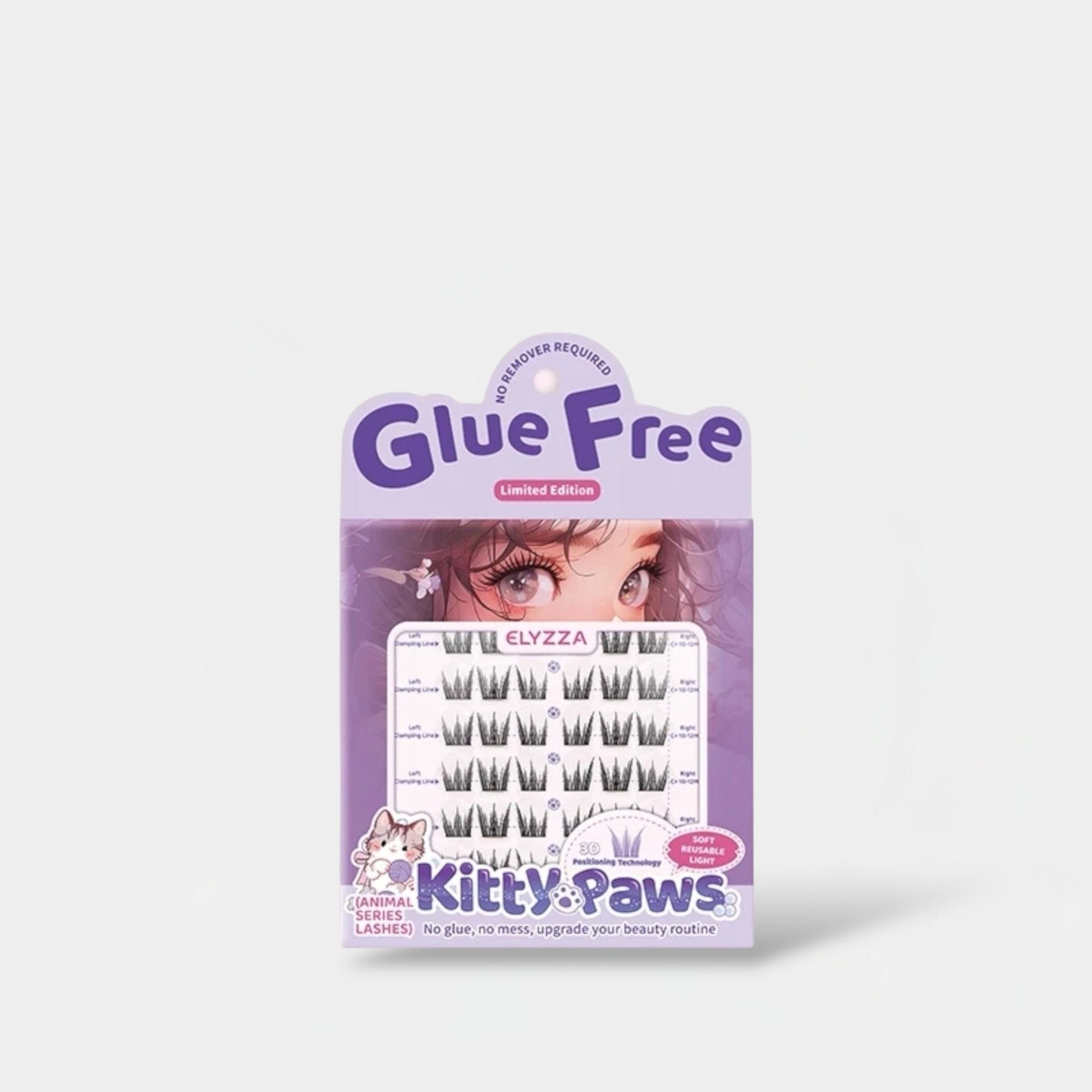 Elyzza Glue - Free Kitty Paws False Eyelashes. إليزا خالية من الغراء كيتي الكفوف الرموش الصناعية - Princess Cosmetics Qatar