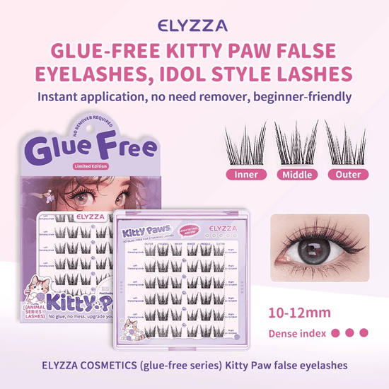 Elyzza Glue - Free Kitty Paws False Eyelashes. إليزا خالية من الغراء كيتي الكفوف الرموش الصناعية - Princess Cosmetics Qatar