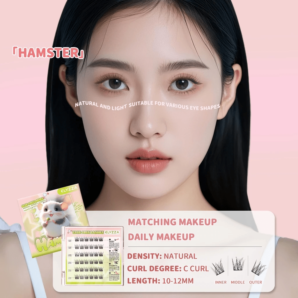 Elyzza Hamster Glue - Free False Eyelashes رموش صناعية خالية من الغراء من إليزا هامستر - Princess Cosmetics Qatar