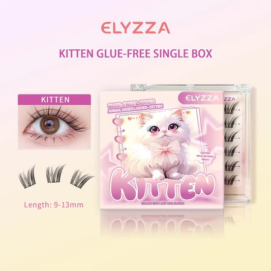 Elyzza Kitten Glue - Free False Eyelashes رموش إليزا كيتن الصناعية الخالية من الغراء - Princess Cosmetics Qatar
