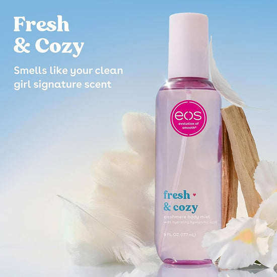 eos Cashmere Body Mist - Fresh & Cozy 177ml معطر الجسم بالكشمير من إيوس - منعش ودافئ - Princess Cosmetics Qatar