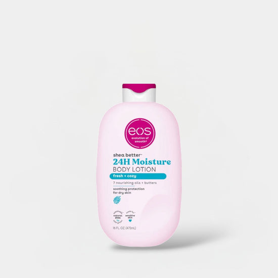 eos Shea Better 24H Moisture Body Lotion - Fresh + Cozy 473ml لوشن الجسم إيوس شيا بيتر المرطب لمدة 24 ساعة - منعش + مريح - Princess Cosmetics Qatar