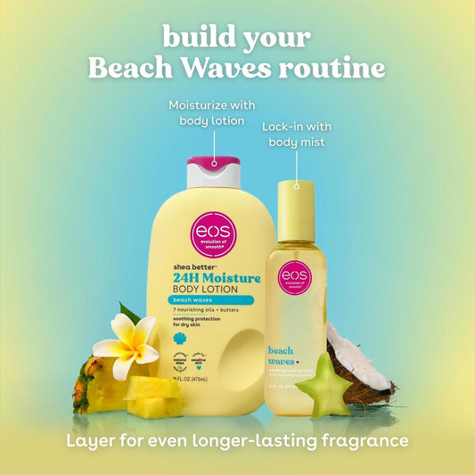 eos Shea Better Cashmere Body Lotion - Beach Waves 473ml لوشن الجسم إيوس شيا بيتر كشمير - تموجات الشاطئ - Princess Cosmetics Qatar