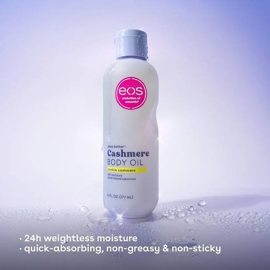 eos Vanilla Cashmere Body Oil 177ml زيت الجسم بالفانيليا والكشمير من إيوس - Princess Cosmetics Qatar