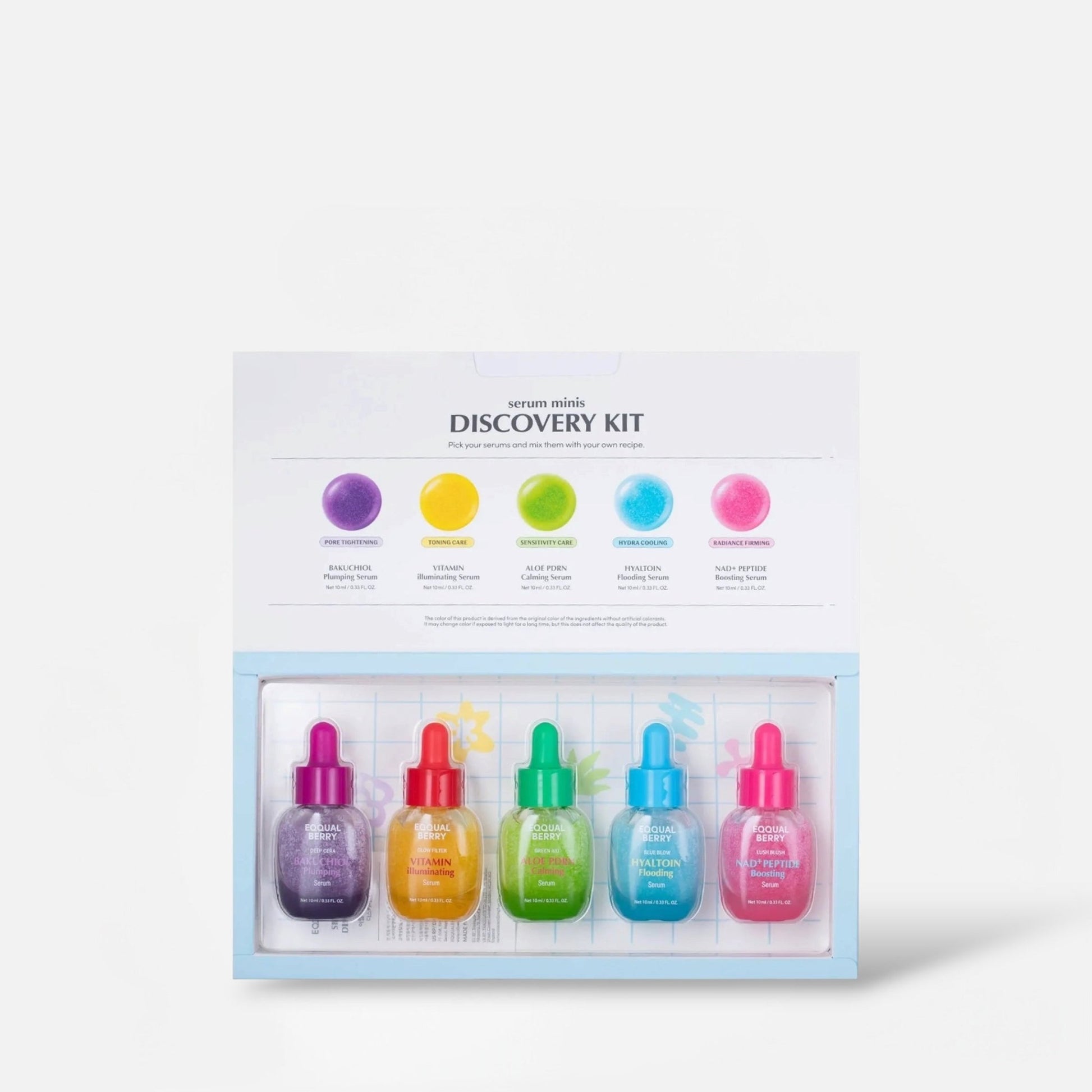 Eqqualberry 5 Mini Serums Discovery Set (10ml x 5) مجموعة إيكوالبيري لاكتشاف 5 سيرومات صغيرة - Princess Cosmetics Qatar
