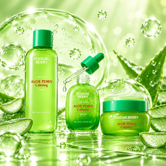 EQQUALBERRY Aloe PDRN Calming Bundle (3pcs) إيكوال بيري مجموعة الألوفيرا وPDRN المهدئة - Princess Cosmetics Qatar