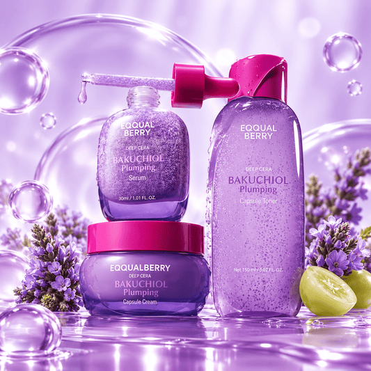 EQQUALBERRY Bakuchiol Plumping Bundle (3pcs) إيكوال بيري مجموعة الباكوتشيول لامتلاء البشرة - Princess Cosmetics Qatar