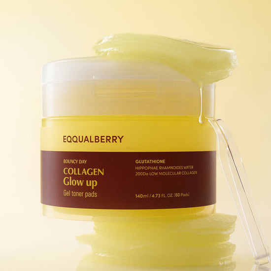 Eqqualberry Collagen Glow Up Gel Toner (60 Pads) تونر جل الكولاجين المتوهج من إيكوالبيري - Princess Cosmetics Qatar