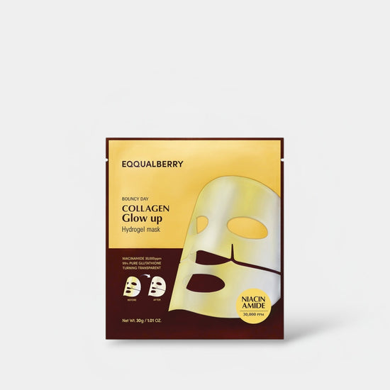 Eqqualberry Collagen Glow Up Hydrogel Mask (1 Sheet) قناع هيدروجيل الكولاجين المتوهج من إيكوالبيري - Princess Cosmetics Qatar