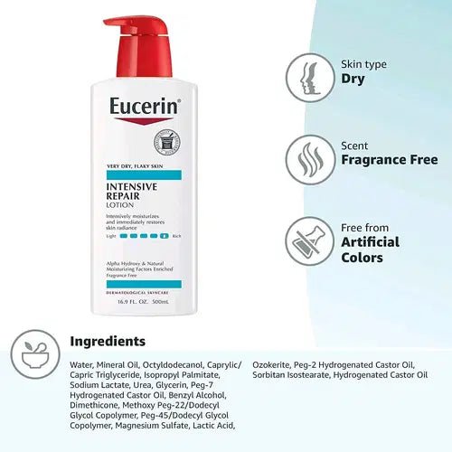 Eucerin Intensive Repair Lotion 500ml. يوسرين لوشن الإصلاح المكثف - Princess Cosmetics Qatar