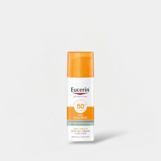 Eucerin Oil Control Sun Gel - Cream Ultra Light SPF 50+ 50ml جل كريم الحماية من الشمس للتحكم بالزيوت من يوسيرين - Princess Cosmetics Qatar