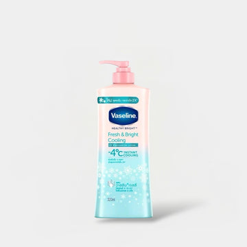 (EXPIRY: 01 - 10/2026) Vaseline Fresh & Bright Cooling UV Niacinamide Lotion 320ml. لوشن فازلين فريش آند برايت المنعش المنعش المنعش المرطب للأشعة فوق البنفسجية مع النياسيناميد - Princess Cosmetics Qatar