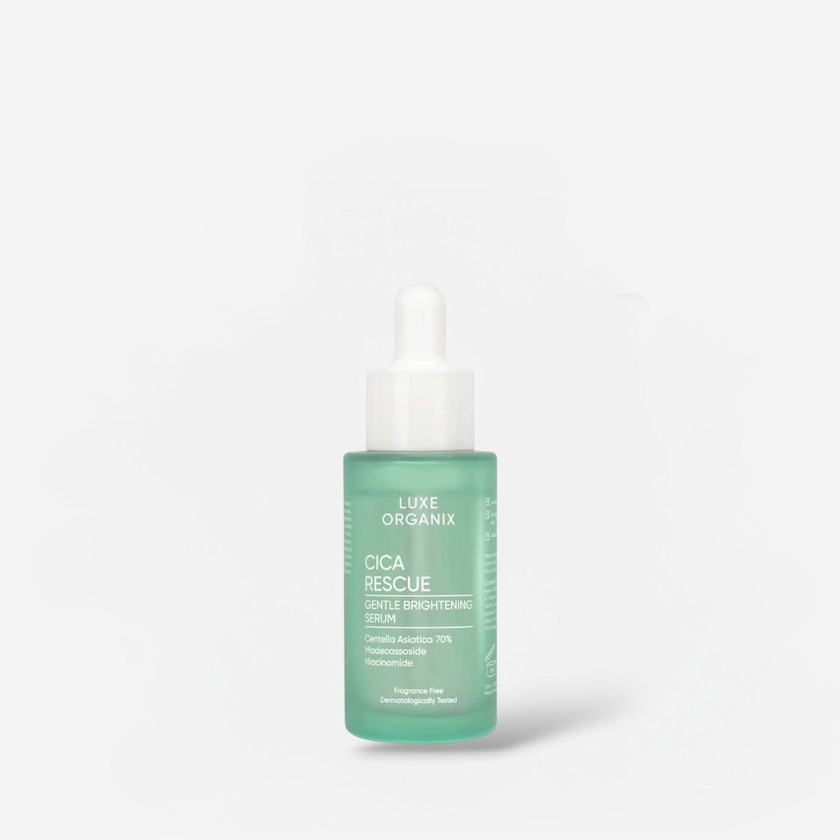 (EXPIRY: 04/2027) Luxe Organix Cica Rescue Gentle Brightening Serum 30ml لوكس أورجانيكس سيكا ريسكيو سيروم لطيف لتفتيح البشرة - Princess Cosmetics Qatar