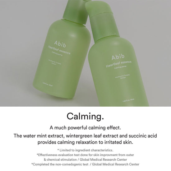 (EXPIRY: 06 - 10/2026) Abib Heartleaf Essence Calming Pump 50ml مضخة أبيب هارت ليف إيسنس المهدئة - Princess Cosmetics Qatar