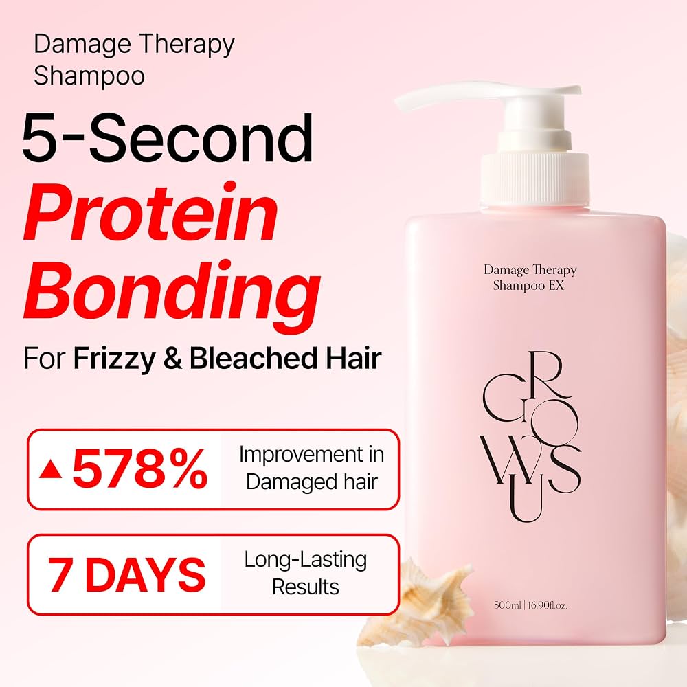(EXPIRY: 07/2027) Growus Damage Therapy Shampoo EX 500ml شامبو جرووس لعلاج الأضرار EX - Princess Cosmetics Qatar