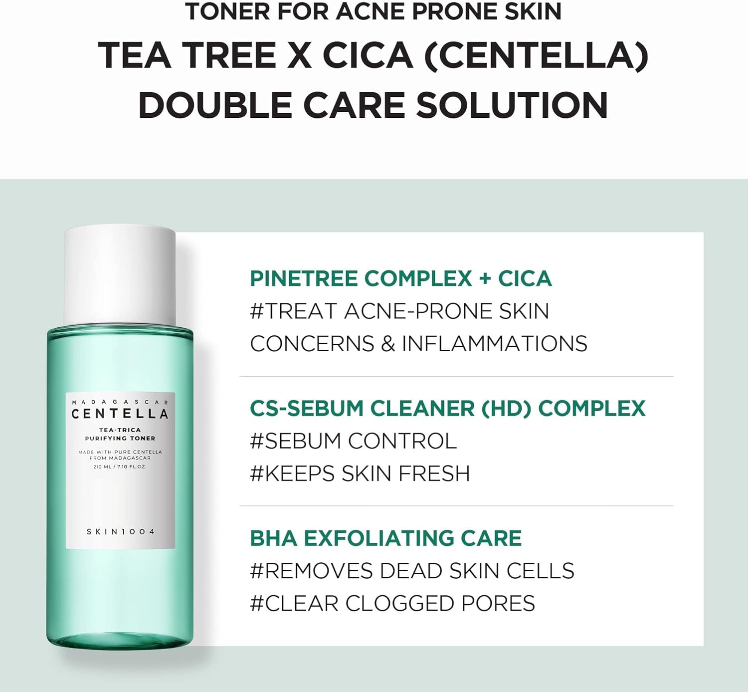 (EXPIRY: 12/2026) SKIN1004 Madagascar Centella Tea - Trica Purifying Toner 210ml. SKIN1004 مدغشقر كينتيلا شاي تريكا تونر منقي - Princess Cosmetics Qatar