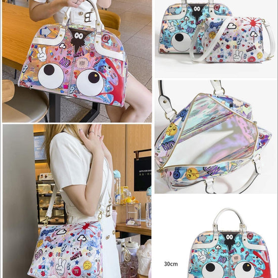 Eye - Themed 2 - in - 1 Transparent Bag. حقيبة شفافة 2 في 1 تحت عنوان العين - Princess Cosmetics Qatar