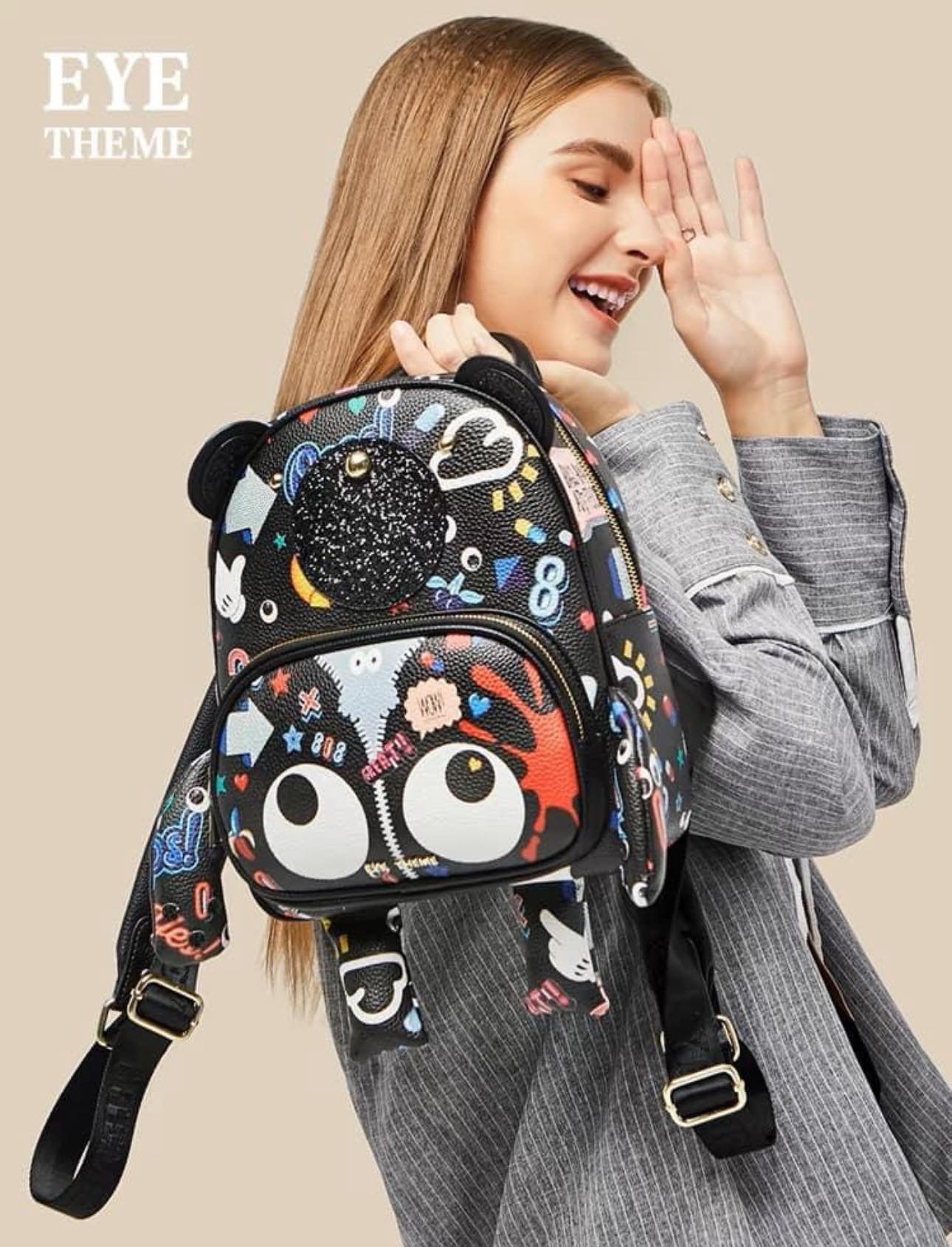 Eye - Themed Backpack. حقيبة ظهر تحت عنوان العين - Princess Cosmetics Qatar