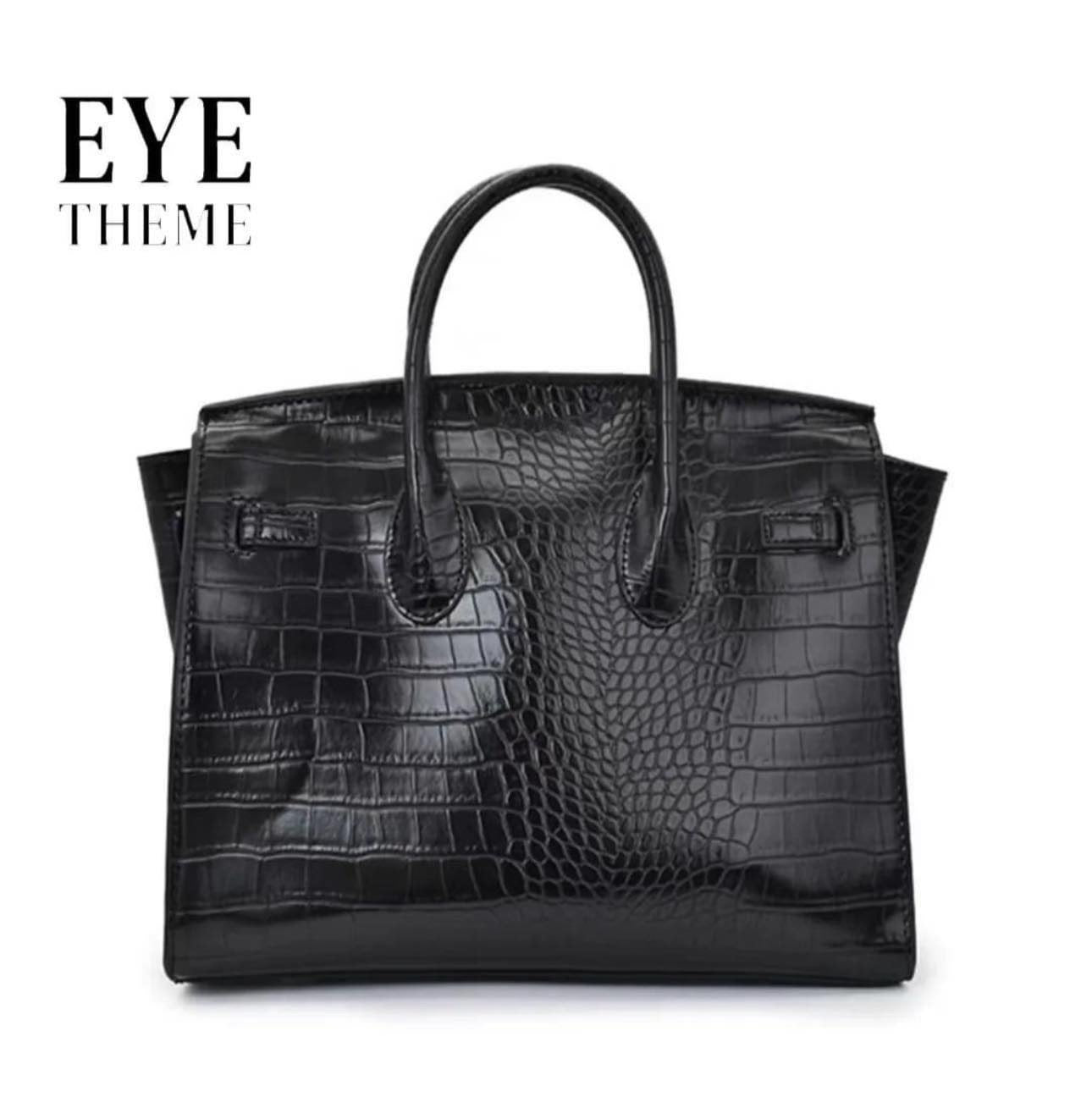 Eye - Themed Black 2 - in - 1 Handbag. حقيبة يد سوداء 2 في 1 بطابع العين - Princess Cosmetics Qatar