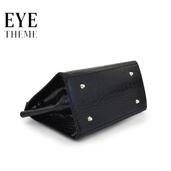 Eye - Themed Black 2 - in - 1 Handbag. حقيبة يد سوداء 2 في 1 بطابع العين - Princess Cosmetics Qatar