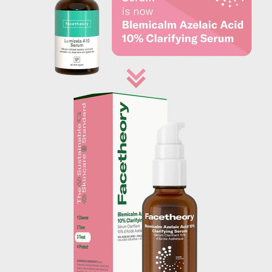 Facetheory Blemicalm Azelaic Acid 10% Clarifying Serum 30ml. نظرية الوجه Blemicalm حمض الأزيليك 10٪ سيروم منقي - Princess Cosmetics Qatar