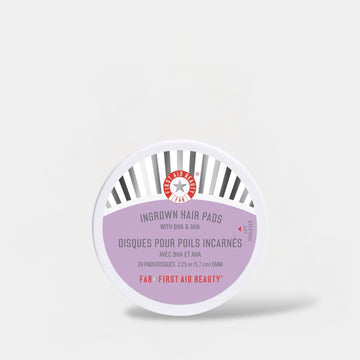 First Aid Beauty Ingrown Hair Pads with BHA & AHA (28 Pads) وسادات فيرست إيد بيوتي لإزالة الشعر تحت الجلد بحمضيّ BHA وAHA - Princess Cosmetics Qatar