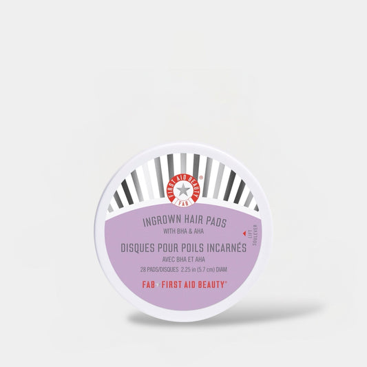First Aid Beauty Ingrown Hair Pads with BHA & AHA (28 Pads) وسادات فيرست إيد بيوتي لإزالة الشعر تحت الجلد بحمضيّ BHA وAHA - Princess Cosmetics Qatar