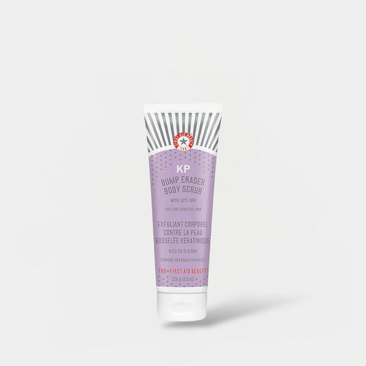 First Aid Beauty KP Bump Eraser Body Scrub with 10% AHA 226g مقشر الجسم لإزالة النتوءات من الإسعافات الأولية للتجميل KP مع 10% من حمض ألفا هيدروكسي - Princess Cosmetics Qatar