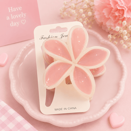 Flower Pink Clips مشابك شعر وردية اللون - Princess Cosmetics Qatar
