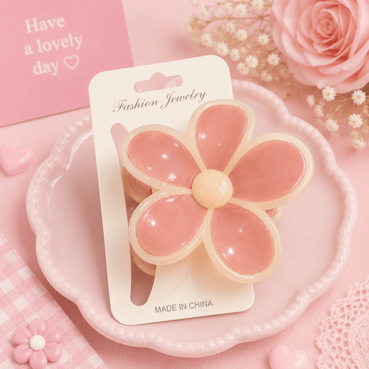Flower Pink Clips مشابك شعر وردية اللون - Princess Cosmetics Qatar
