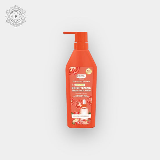 Fresh Skinlab Tomato Glass Skin 3 - In - 1 Brightening Serum Body Wash 500ml. غسول الجسم سيروم تفتيح البشرة بالطماطم من فريش سكين لاب 3 في 1، 500 مل - Princess Cosmetics Qatar