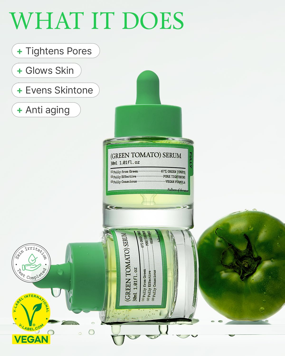 Fully Green Tomato Serum 30ml مصل طماطم أخضر بالكامل - Princess Cosmetics Qatar