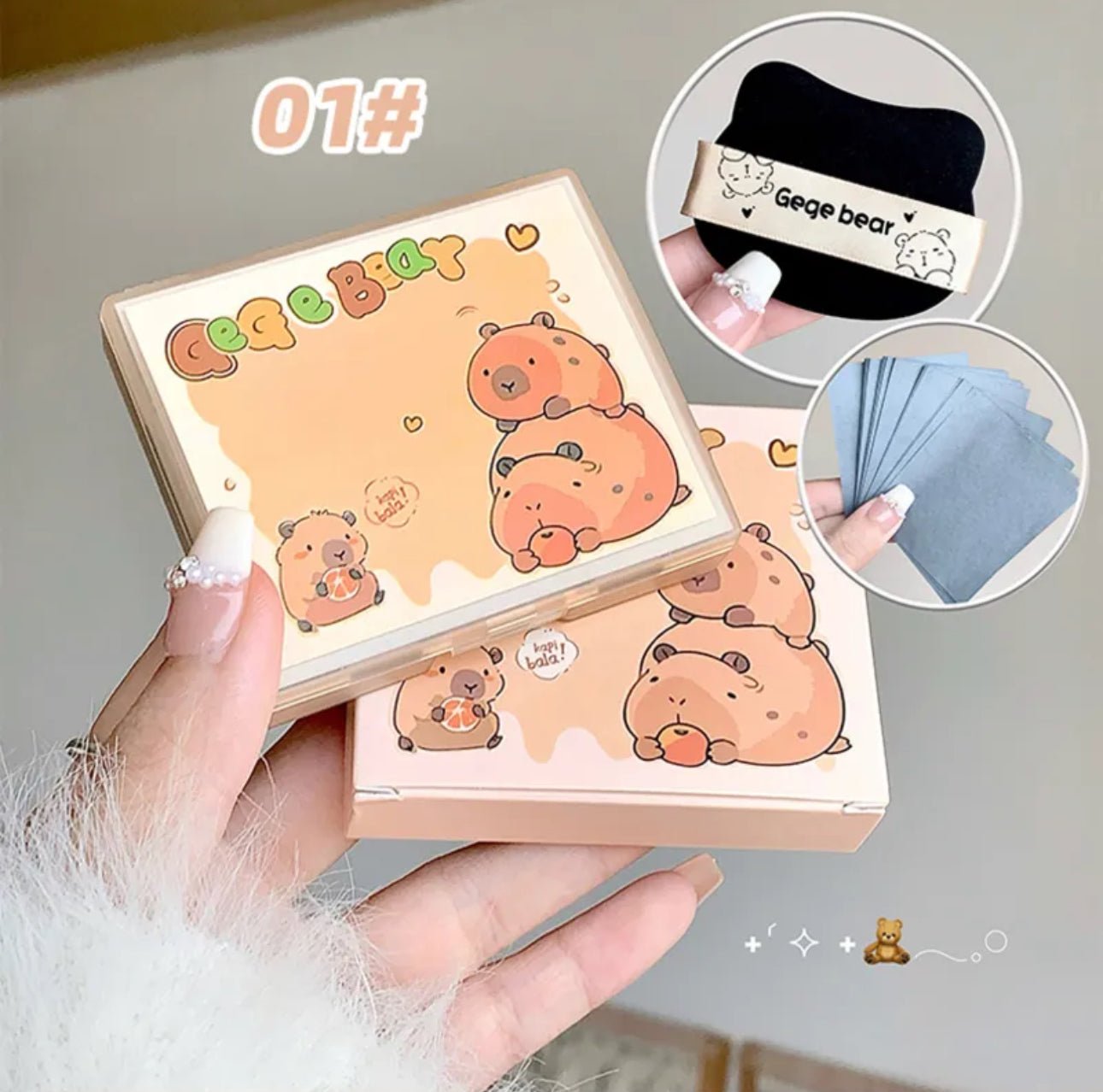 Gege Bear Cute and Cloud Touch Blotting Paper (100 Paper) ورق نشاف لطيف على شكل دب وسحابة من جيجي - Princess Cosmetics Qatar