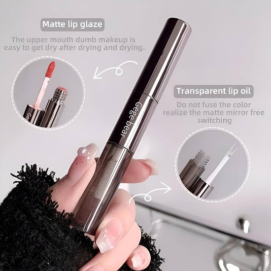 Gege Bear Double - headed Lip Glaze 33g ملمع شفاه مزدوج الرأس من جيجي بير - Princess Cosmetics Qatar